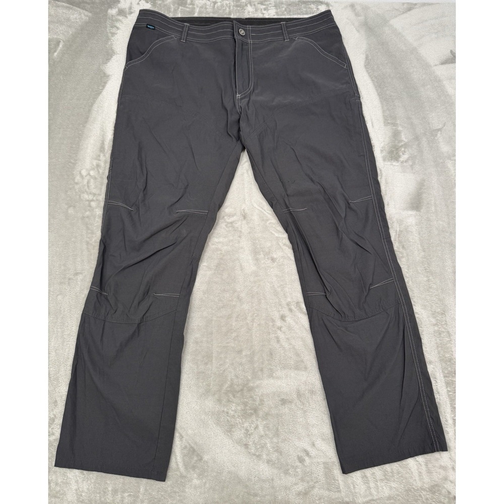 Kuhl Renegade Pants Mens 40x32 Gray Black Nylon Stretch Utility Cargo Hiking